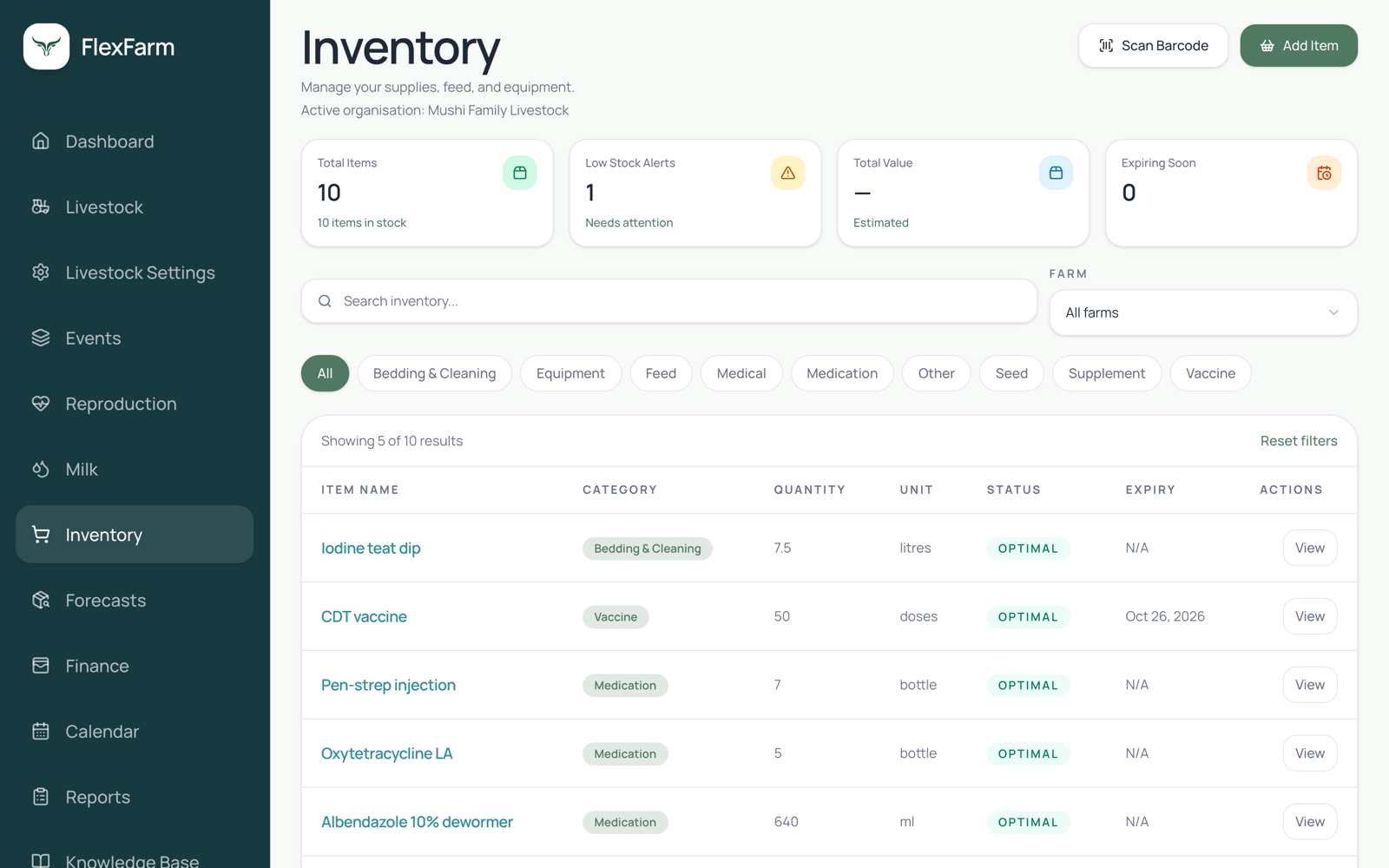 Good Farm Manager FlexFarm | Livestock and Farm Management Software
